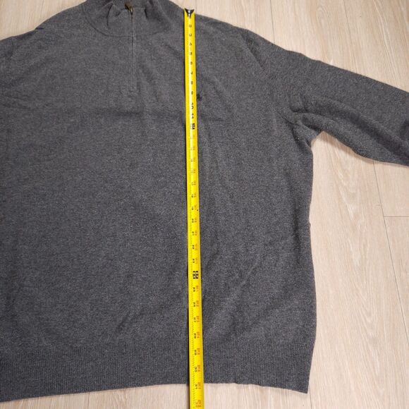 Polo Ralph Lauren 1/4 Zip Pullover Sweater Men's 4XLT Tall Gray Merino Wool - Picture 12 of 15